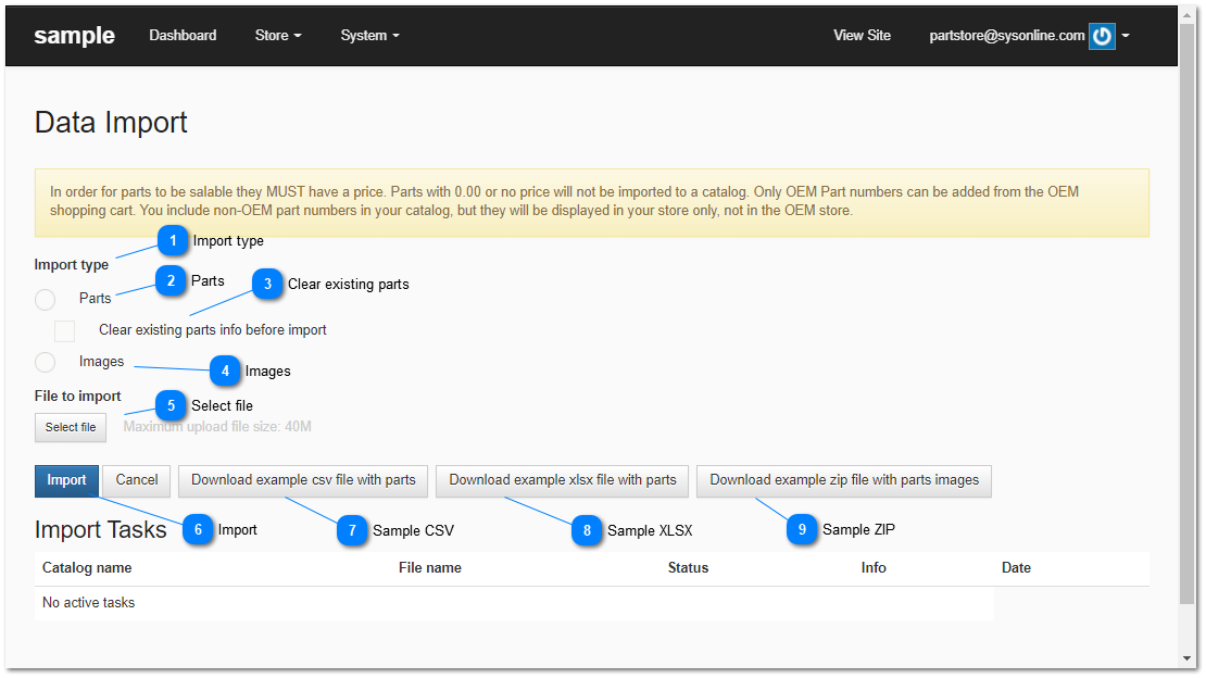 3.1.1.4.1. Importing Parts To a Catalog