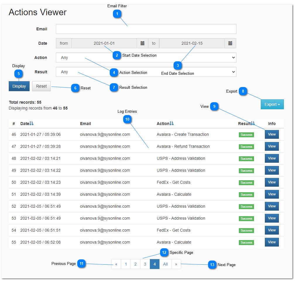 3.1.5. Log Actions Viewer
